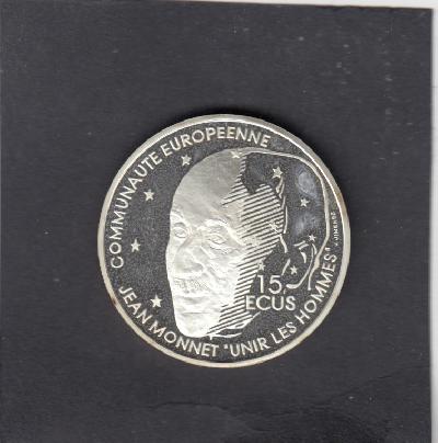 Beschrijving: 100 Francs 15 Ecu JEAN MONNET
